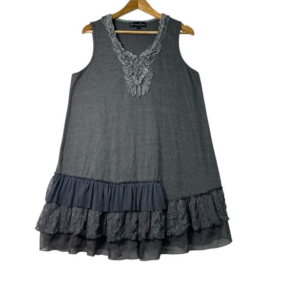Pretty Angel Dresses & Skirts - Pretty Angel Gray Sleeveless Midi Dress with Ruffle Hem